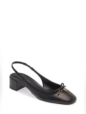 Prada Triangle Logo Slingbacks
